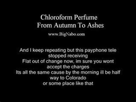 chloroform perfume lyrics